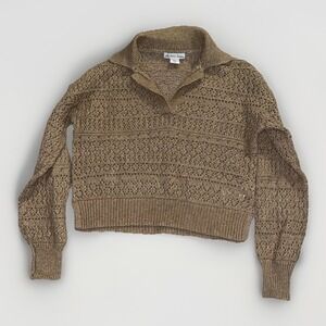 London‎ Kaye Knit Crop Sweater Medium Tan Women's.
